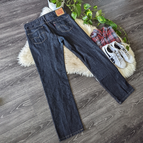 LEVI'S - 514™ (35x32) STRAIGHT FITFLEX JEANS Dark Indigo - Picture 4 of 11